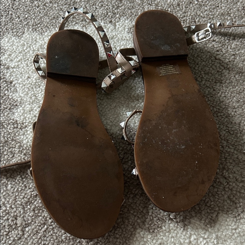 Steve Madden Beige Studded Sandals - Picture 6 of 6